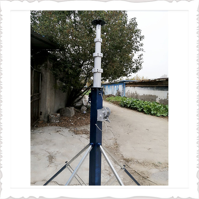 Lightweight Winch Up Aluminum 6063 Portable Telescoping Mast