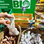 ISO9000 30cm Biodegradable Mesh Bags , GOTS Drawstring Produce Bags