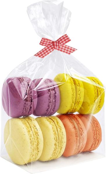 Flat Bottom Cellophane Bags, 3x2x6.5 Inches Gusseted Cellophane Bags With Paper