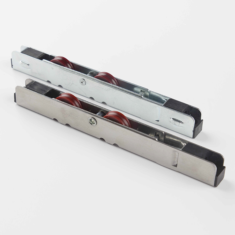 Iron Frame Copper Plating Aluminum Profile Double Door Rollers with U Groove and POM