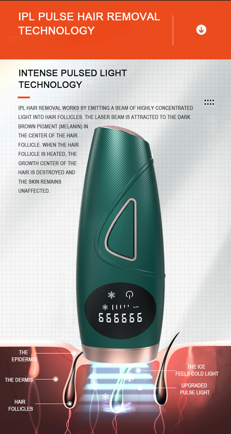 Professional 48W 999999 Flashes Home Laser Hair Removal Device