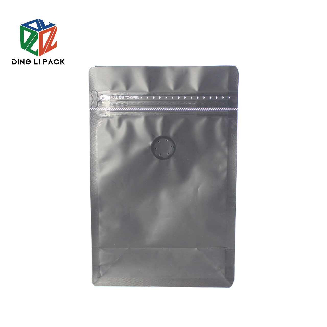 Custom Printed Laminated Flat Bottom Coffee Bean Pouch With Valve