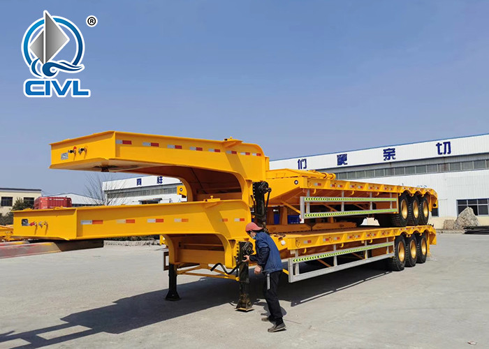 Promo SINO TRUK Utility 3 Axles Semi Trailer Trucks / Flat Low Bed Trailer highly cost effective