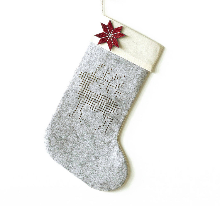 Felt Grey Christmas Stocking Craft Bulk Candy Bag Craft