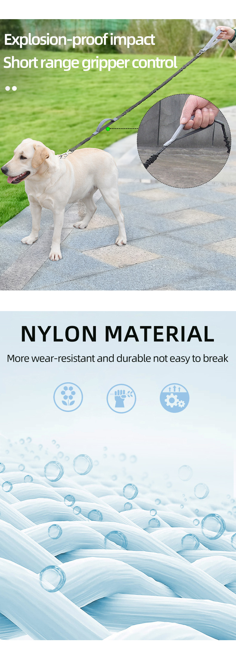 Pet Multifunctional Contrasting Color Leashes Imitation Nylon Hollow Webbing Explosion Proof Dog Walking Leash
