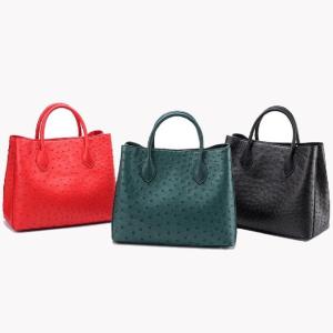 Quality 32x15x24cm Ostrich Leather Ladies Tote Handbag wholesale