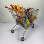 European Type 210L Large Shopping Cart Warehouse Q195 Steel Shopping Trolley