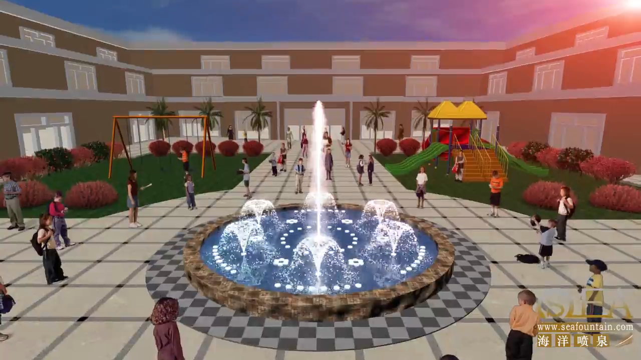 Kindergarten Water Musical Fountain Onsite Training