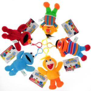 Quality Cute Sesame Street Plush Stuffed Toys with Hook keychain toys wholesale