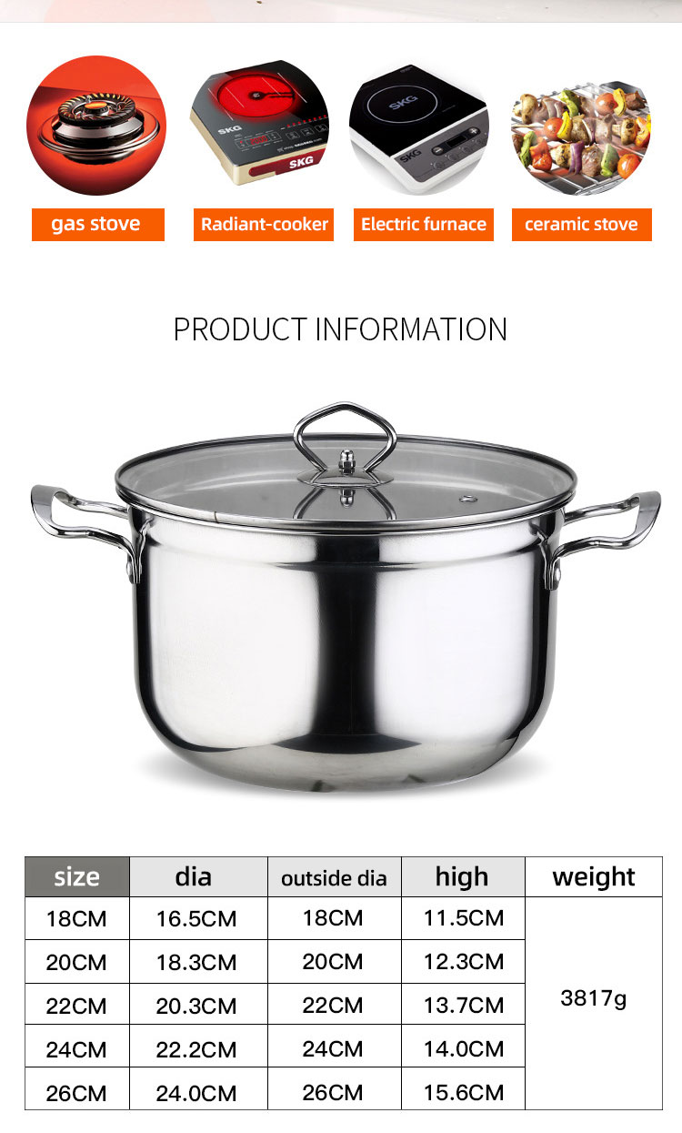 High Quality Kitchen 10 Pcs Stainless Steel Cookware Set Soup & Stock Pot Set Cooking Pot Set