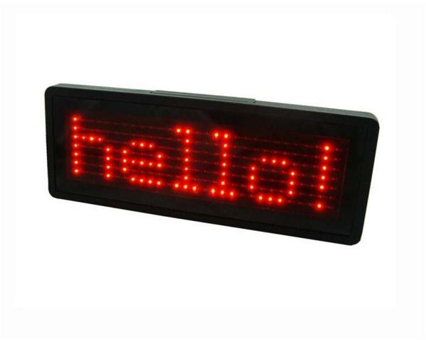 Cheap Scrolling LED Name/Message/Advertising/Programmable Tag Card Badge Red color B729TR for sale