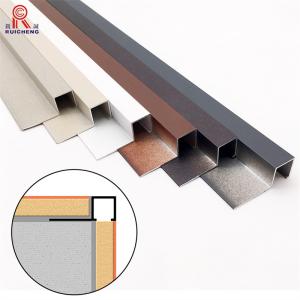 Quality Metal Gold Aluminium Square Edge Tile Trim Tile Floor Trim Corner Internal Protection wholesale