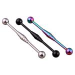Stainless steel multi spiral industrial barbell ear piercing body jewelry