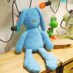 Fluffy Cartoon Bunny Stuffed Animal 30cm With PP Cotton Filling