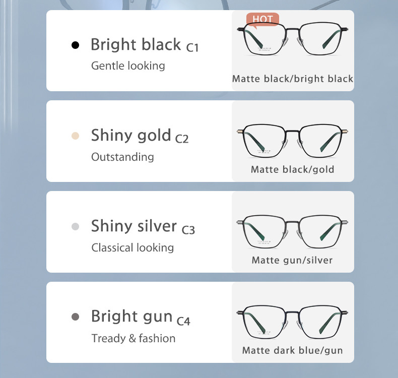 Non Prescription Titanium Cable Temple Eyeglasses Clear Lenses CE