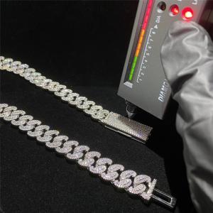 Quality Vvs Miami Moissanite Chain Jewelry Cuban Link Sterling Silver Iced Out wholesale