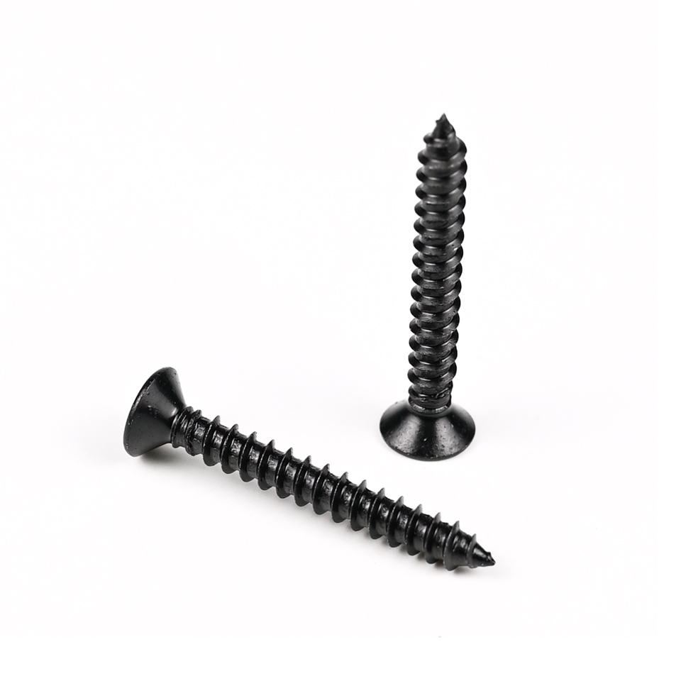 Metric Wooden Construction 410 Stainless Steel Flat Head Black Wood Screws for Wood Ceiling Partition