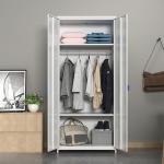 Home Bedroom Double Door Metal Locker Style Wardrobe With High Foot