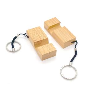 Quality Handmade Wooden Phone Stand Keychain Multi Functional UV Printing wholesale