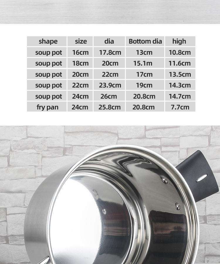 Hot Sale Pot Set New Bakelite Binaural Handle Cooking Soup Pot Set 304 Stainless Steel Cookware Set