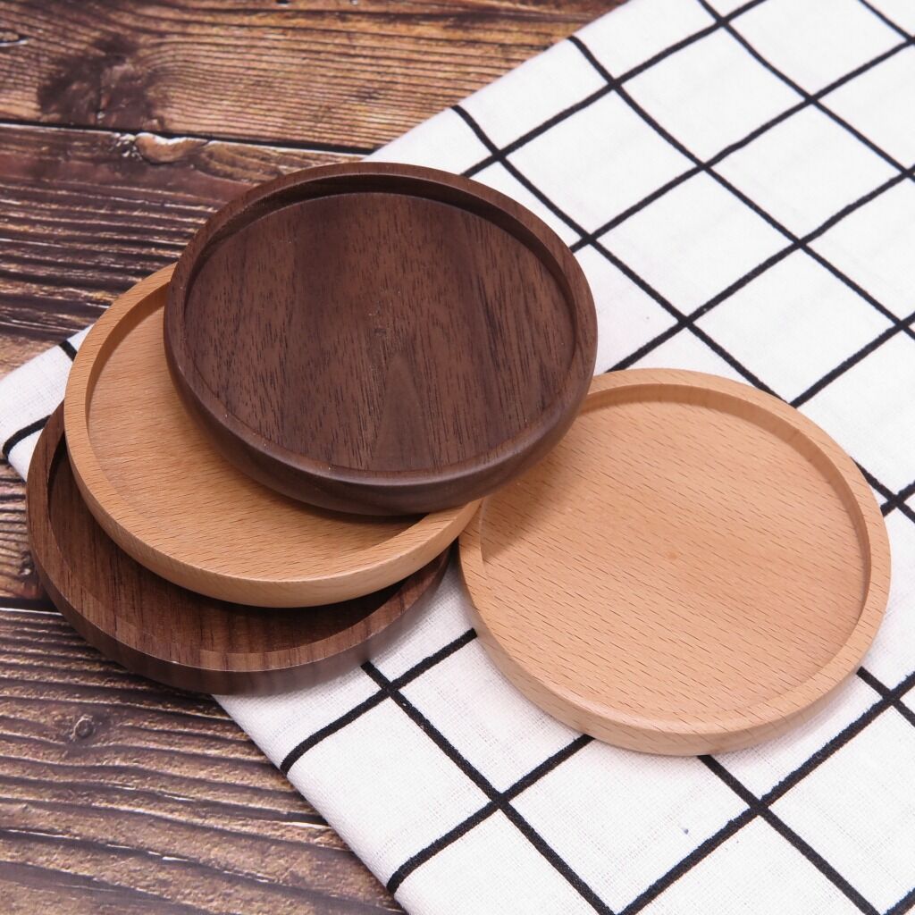 Bamboo Coasters For Crafts , Squre Round Coasters For Crafts Coated Plain Drinking Cup Coaster With Suitable Size
