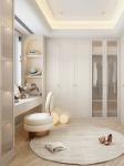 Golden Finish Dressing Cupboard With Table Bedroom Furniture Set