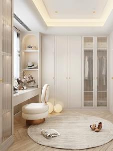 Quality Golden Finish Dressing Cupboard With Table Bedroom Furniture Set wholesale