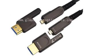 Quality 60Hz 18Gbs Rated Copper Fiber Optical Cable 15m HDMI 2.0 D To D Alternative Plug wholesale