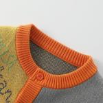 autumn and winter baby cotton yarn knitted cardigan crew collar sweater coat