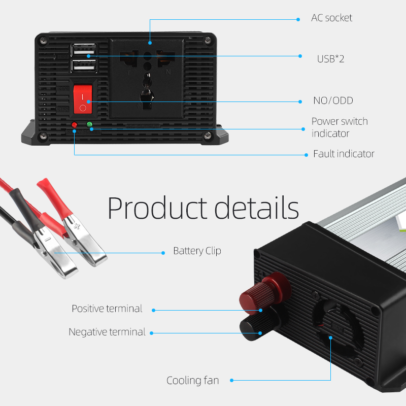 Car Dc Converter Power Inverter Car Inverter 12V 24V To 220V Car Battery Charger Dc Inverter Ac