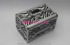 Quality Silver Aluminium Beauty Case / Durable Metal Makeup Box For Tool Packing wholesale