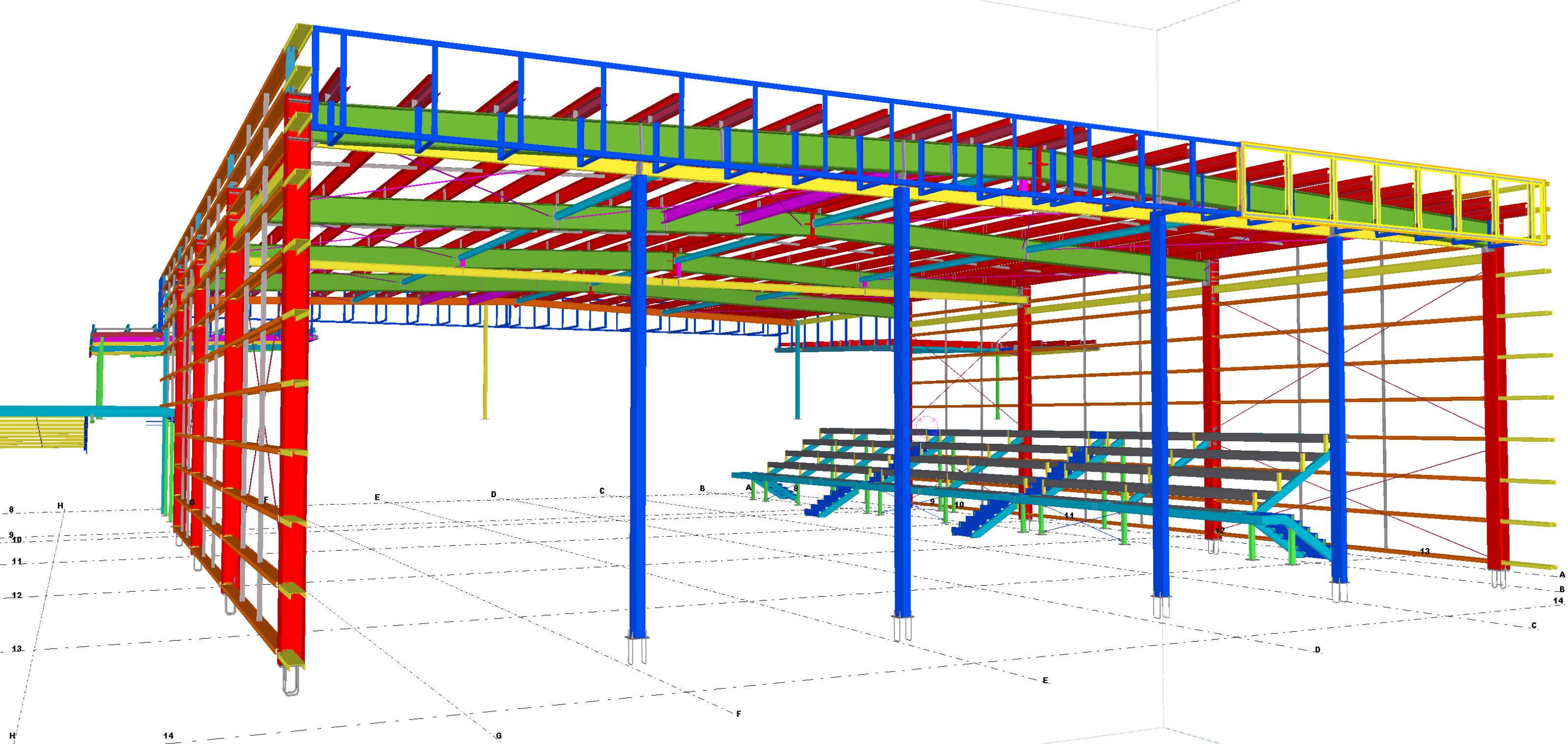 S275 Material Garage Steel Frame , Industrial Garage With Hot Dipped Galvanizing