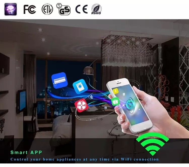 Voice Control Wifi Smart Plug Socket , Remote Control Power Socket For Echo Dot