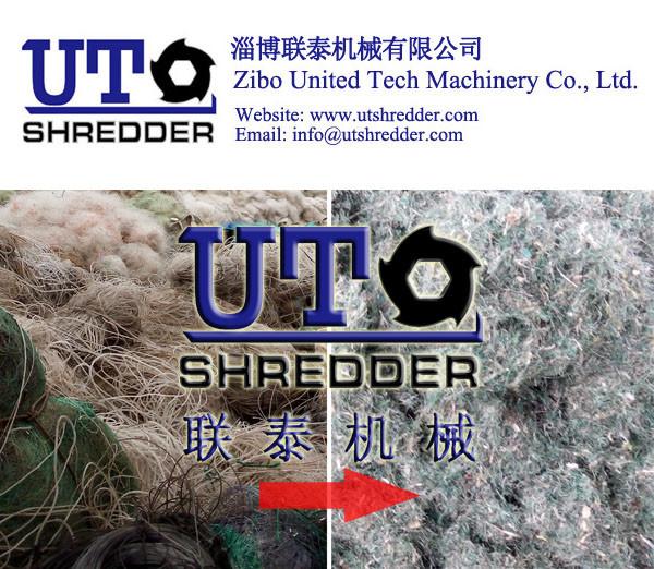 plastic fishing net crusher, plastic recycling machine - double shaft shredder