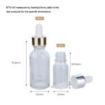 10/40ml Transparent Cylindrical Clear Glass Bottle With Golden/Silver Drop For