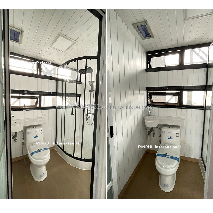 Galvanized Steel Bending 180g Prefabricated House 20ft Steel Structure Sunshine House with Garden and Wooden Mobile Design
