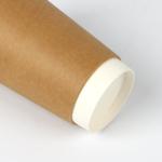 Restaurant Take Away 500ml Disposable Paper Water Cups Kraft Brown Double Wall