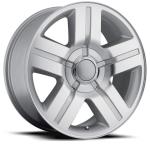 Silver 22x9 Texas Edition Replica Rims 5291 Fit Silverado Sierra Chevy Mach