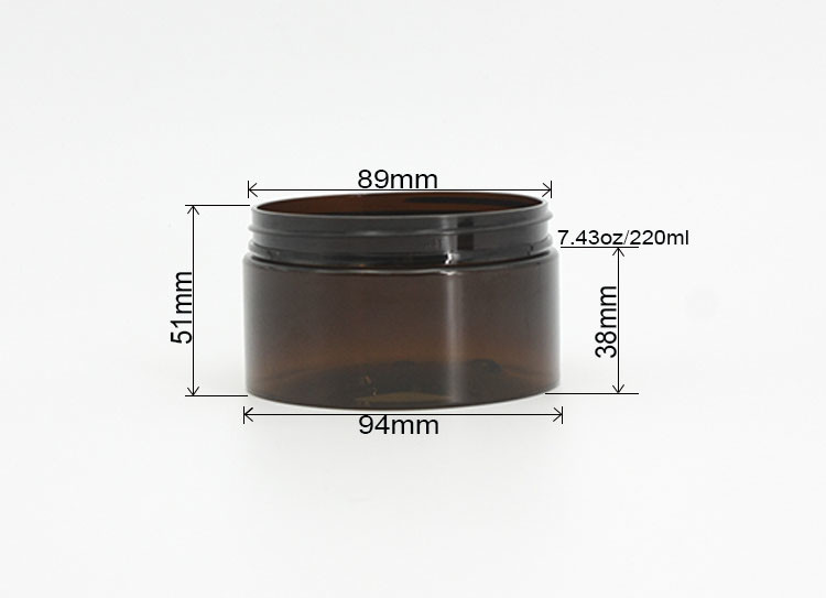 Transparent Brown 51mm 220ml Vintage Cosmetic Jars