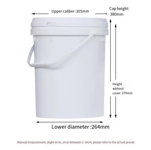 Quality Durable Plastic Bucket Paint Drum Barrel 20L HDPE With Cover PP wholesale