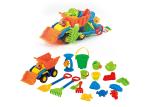 18 Pcs Plastic Beach Trolley Cart Children's Play Toys W / Bucket Spade Shovel
