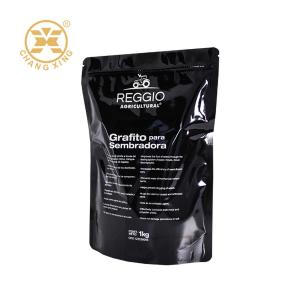 Quality 180 Microns Stand Up Gusseted Bags Fully Black Color wholesale