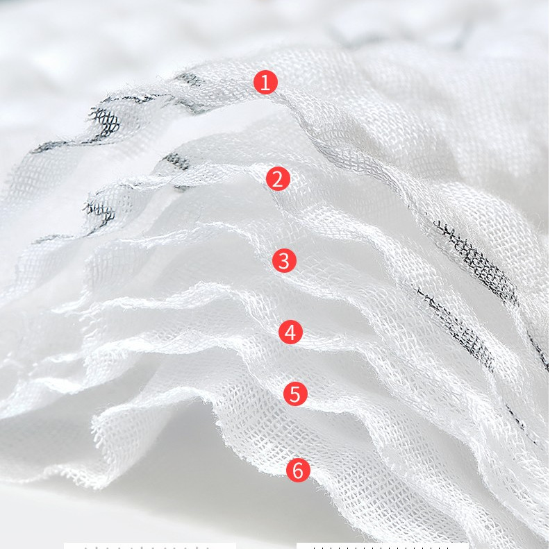 Six Layers Cotton Crinkle Gauze Fabric 250GSM Bulk Gauze Fabric
