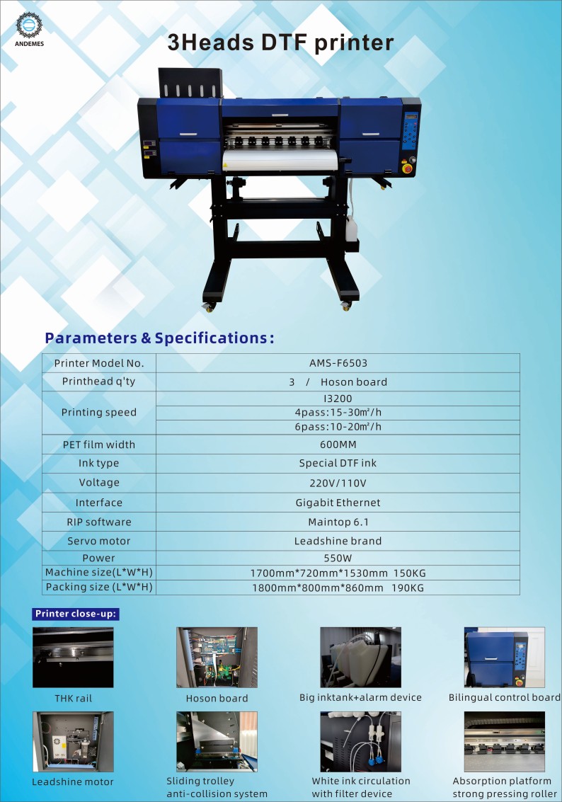 400 KG Capacity DTF Printer For Fast And Accurate CMYKW FO FG FY FM Printing On T-Shirts