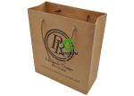 Lightweight Brown Kraft Paper Shopping Bags Custom Logo / Size OEM Accepted