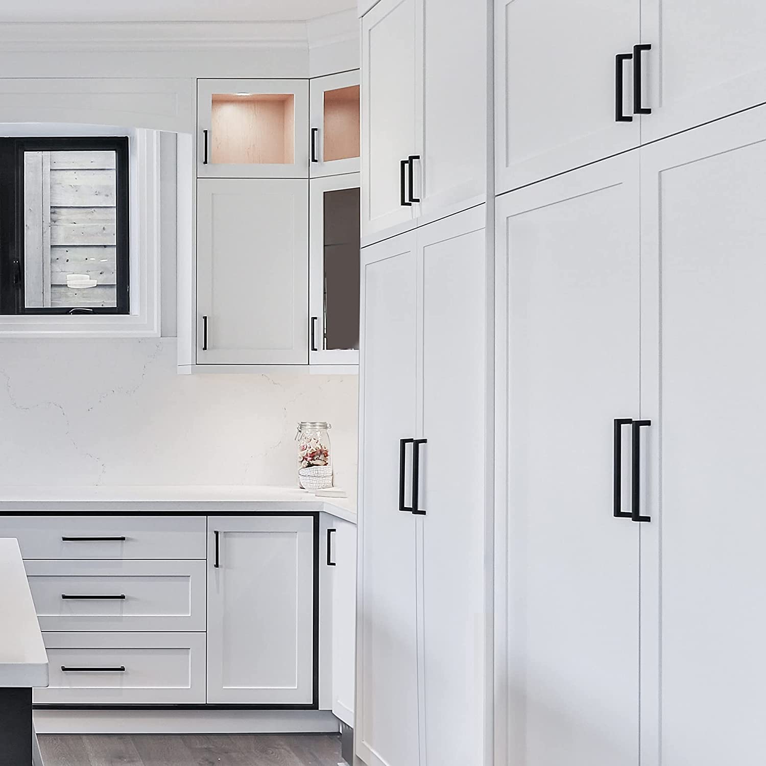 4mm-5mm Thickness Matte Black Square Cabinet Handles for Customized Size in 5 Inch