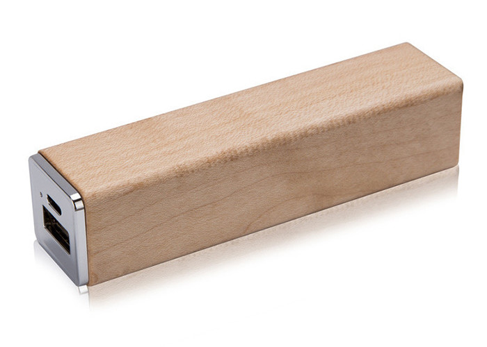 Portable Wireless Power Charger , 2600mAh Wood Appearance Square Power Bank