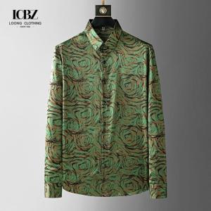 Quality Autumn Casual Shirts For Men All Over Digital Print Floral Chain Viscose Long Sleeve wholesale