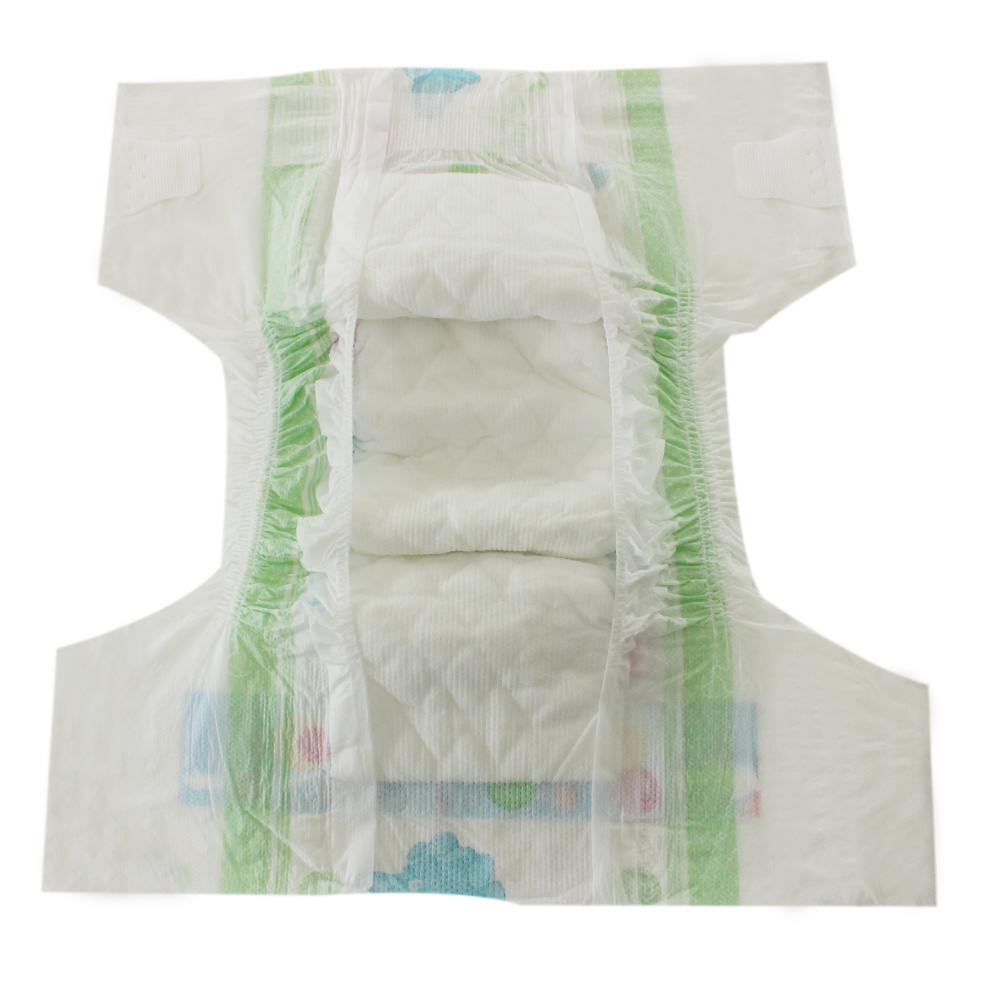 50pcs/bag B Grade Disposable Baby Diaper Stock Lot with Green ADL in Transparent Bag