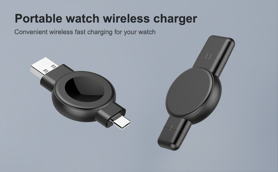 Dual Interface Samsung Apple Watch Charger Smartwatch Wireless Charging 2.5W 20g